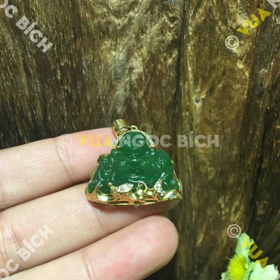 Mặt Dây Phật Di Lạc Ngọc Bích Nephrite Jade Bọc Vàng (MD099) 6 Mặt Dây Phật Di Lạc Ngọc Bích Nephrite Jade Bọc Vàng (MD099) - Hình ảnh 4