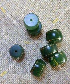 Mặt Dây Đồng Điếu Ngọc Bích Nephrite Jade Mix Dây Dù (MD087) 4