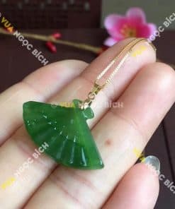 Mặt dây Hình Quạt Ngọc Bích Nephrite Jade (MD083) 4