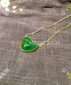 Trái Tim Ngọc Bích Nephrite Jade Bọc Vàng (MD104) 6