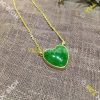 Trái Tim Ngọc Bích Nephrite Jade Bọc Vàng (MD104) 1