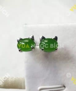 Bông Tai Ngọc Bích Nephrite Jade (BT028) 6
