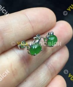 Bông Tai Ngọc Bích Nephrite Jade (BT028) 4