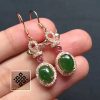 Trang Sức Bông Tai Ngọc Bích - Đính Đá Ruby (BT004) 1