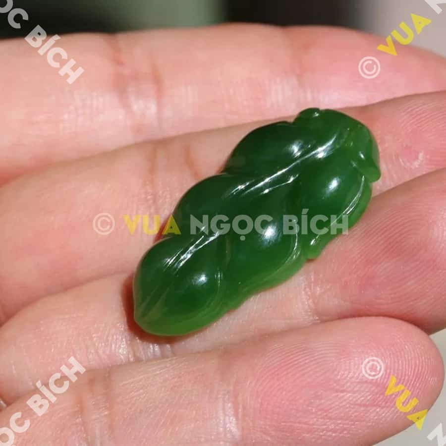 Mặt Chiếc Lá Ngọc Bích Nephrite Jade (MD108) 6 Mặt Chiếc Lá Ngọc Bích Nephrite Jade (MD108) - Hình ảnh 4