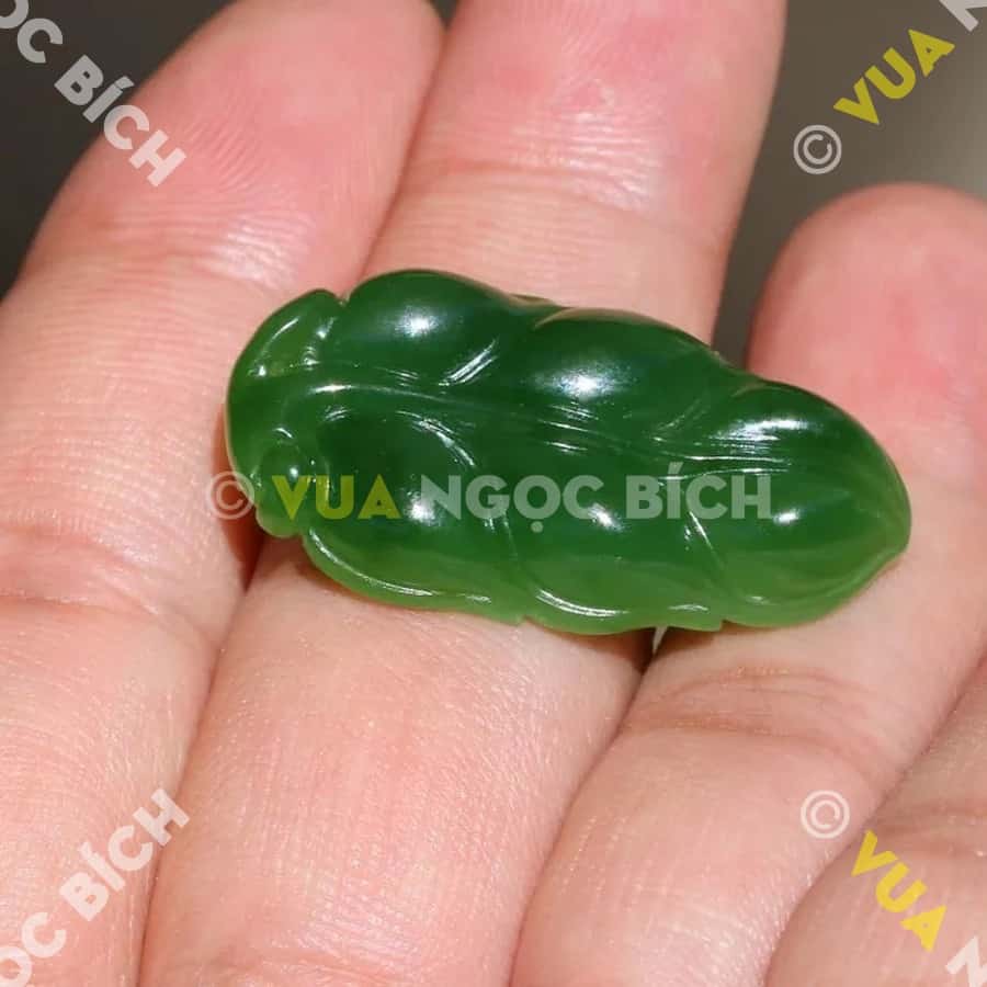 Mặt Chiếc Lá Ngọc Bích Nephrite Jade (MD108) 5 Mặt Chiếc Lá Ngọc Bích Nephrite Jade (MD108) - Hình ảnh 3