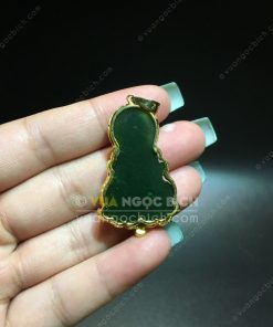 Mặt Dây Chuyền Phật Bà Quan Âm Ngọc Bích Bọc Vàng (MD023) 7