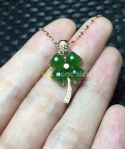 Mặt Dây Cỏ Bốn Lá Ngọc Bích Nephrite Jade (MD165) 7