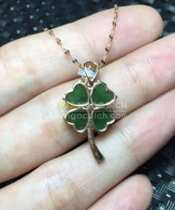 Mặt Dây Cỏ Bốn Lá Ngọc Bích Nephrite Jade (MD165) 4