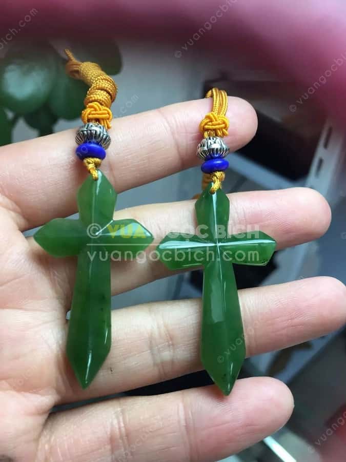 Mặt Dây Thánh Giá Ngọc Bích Nephrite Jade (MD172) 3 Mặt Dây Thánh Giá Ngọc Bích Nephrite Jade (MD172)