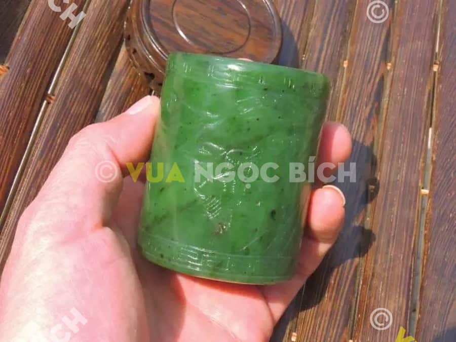 Ống Đựng Bút Ngọc Bích Nephrite Jade (VPPT002) 3 Ống Đựng Bút Ngọc Bích Nephrite Jade (VPPT002)