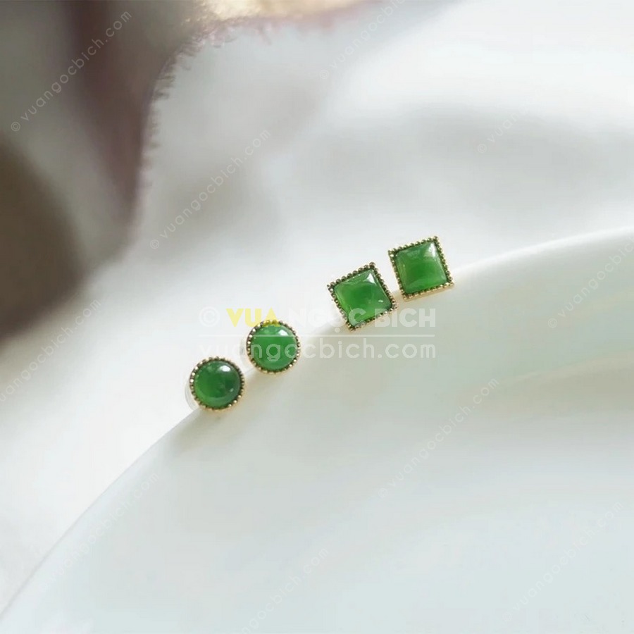 Bông Tai Ngọc Bích Nephrite Jade (VNB-BT199) 4 Bông Tai Ngọc Bích Nephrite Jade (VNB-BT199) - Hình ảnh 2
