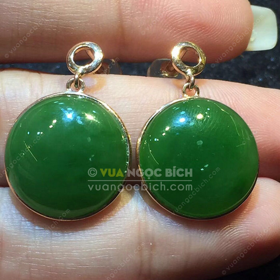 Bông Tai Ngọc Bích Nephrite Jade (VNB-BT205) 4 Bông Tai Ngọc Bích Nephrite Jade (VNB-BT205) - Hình ảnh 2