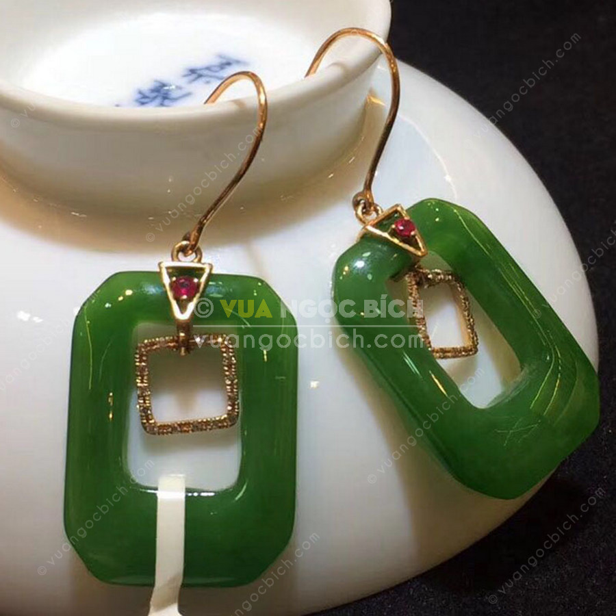 Bông Tai Ngọc Bích Nephrite Jade (VNB-BT207) 5 Bông Tai Ngọc Bích Nephrite Jade (VNB-BT207) - Hình ảnh 3