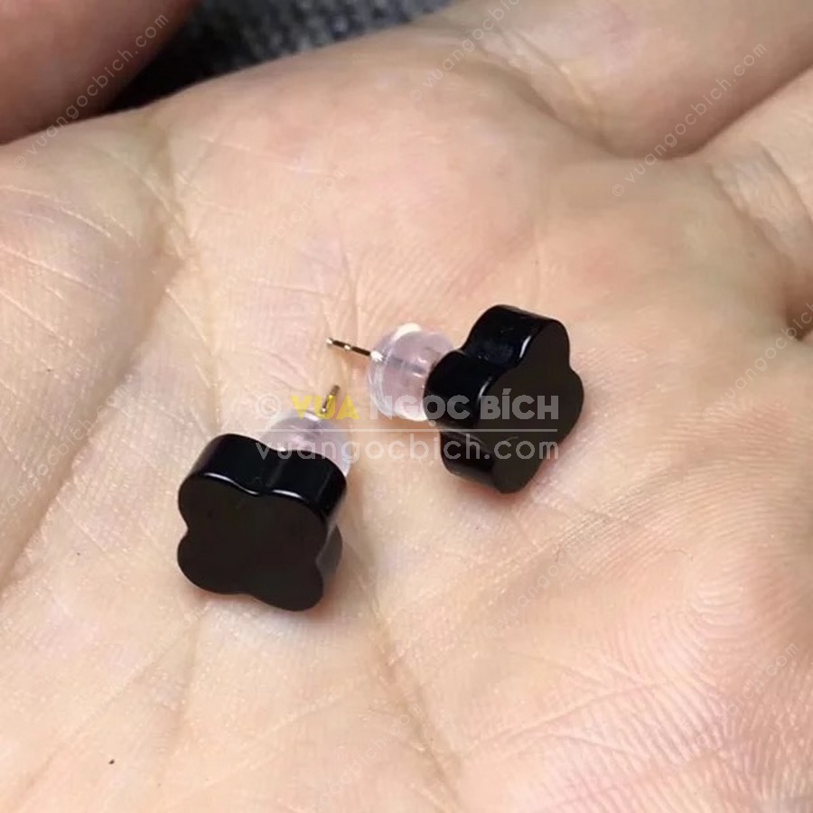 Bông Tai Ngọc Bích Đen Nephrite Jade (VNB-BT202) 3 Bông Tai Ngọc Bích Đen Nephrite Jade (VNB-BT202)