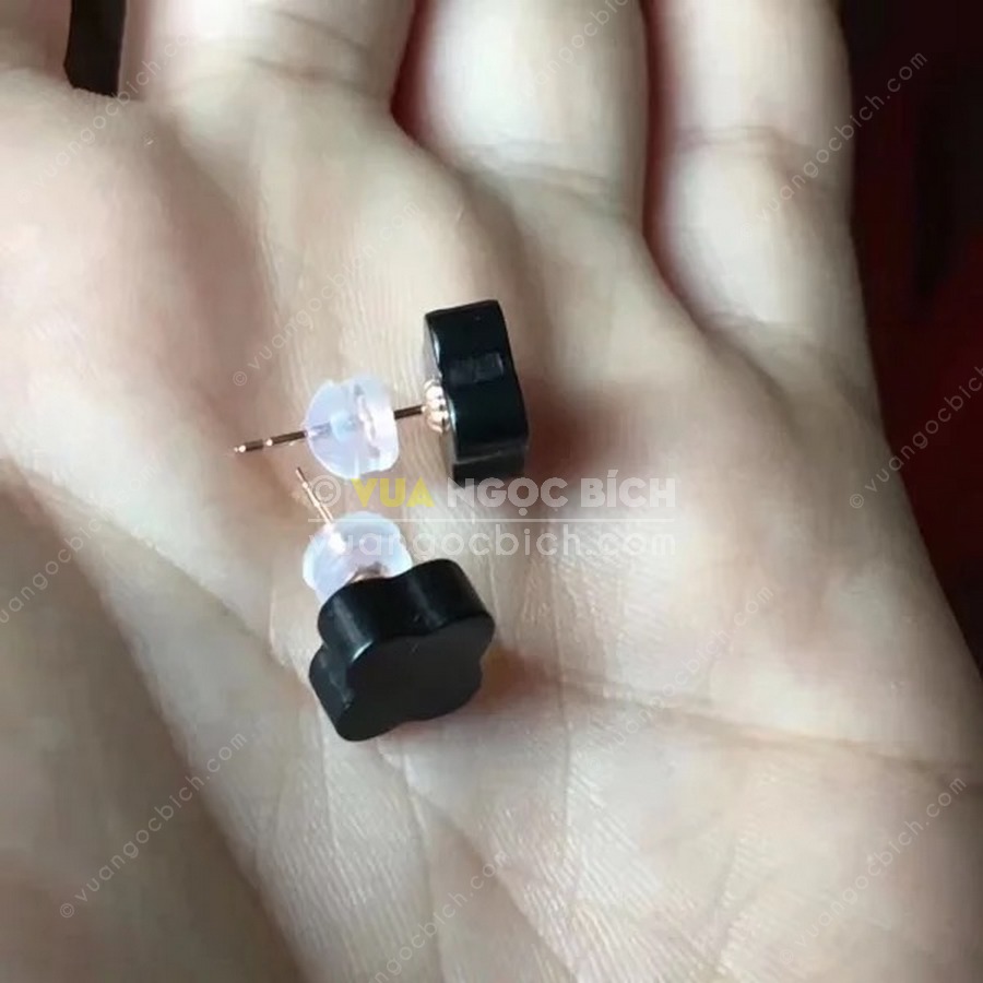 Bông Tai Ngọc Bích Đen Nephrite Jade (VNB-BT202) 4 Bông Tai Ngọc Bích Đen Nephrite Jade (VNB-BT202) - Hình ảnh 2