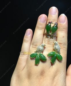 Bông Tai Chim Uyên Ương Ngọc Bích Nephrite Jade VIP (VNB-BT217) 7