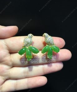 Bông Tai Chim Uyên Ương Ngọc Bích Nephrite Jade VIP (VNB-BT217) 14