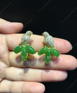 Bông Tai Chim Uyên Ương Ngọc Bích Nephrite Jade VIP (VNB-BT217) 11