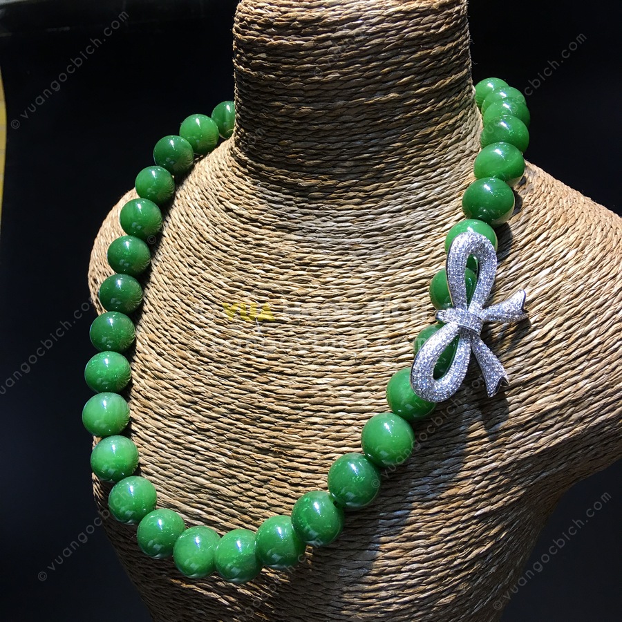 Chuỗi Vòng Cổ Ngọc Bích Nephrite Jade 10mm VIP (VNB-CC088) 8 Chuỗi Vòng Cổ Ngọc Bích Nephrite Jade 10mm VIP (VNB-CC088) - Hình ảnh 6