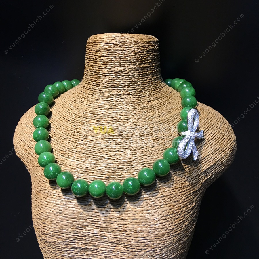 Chuỗi Vòng Cổ Ngọc Bích Nephrite Jade 10mm VIP (VNB-CC088) 4 Chuỗi Vòng Cổ Ngọc Bích Nephrite Jade 10mm VIP (VNB-CC088) - Hình ảnh 2