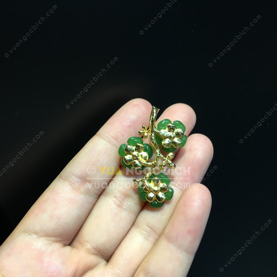 Mặt Dây Hoa 5 Cánh Ngọc Bích Nephrite Jade VIP (VNB-MD326) 9 Mặt Dây Hoa 5 Cánh Ngọc Bích Nephrite Jade VIP (VNB-MD326) - Hình ảnh 7