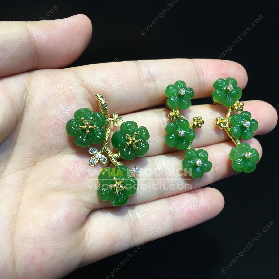 Mặt Dây Hoa 5 Cánh Ngọc Bích Nephrite Jade VIP (VNB-MD326) 6 Mặt Dây Hoa 5 Cánh Ngọc Bích Nephrite Jade VIP (VNB-MD326) - Hình ảnh 4