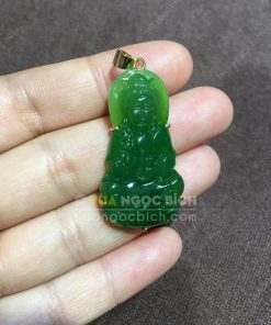 Mặt Phật Bà Quan Âm Ngọc Bích RUS VVIP Bọc Vàng (VNB-MD206-1) 6