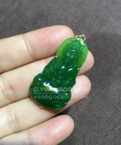 Mặt Phật Bà Quan Âm Ngọc Bích RUS VVIP Bọc Vàng (VNB-MD206-1) 5