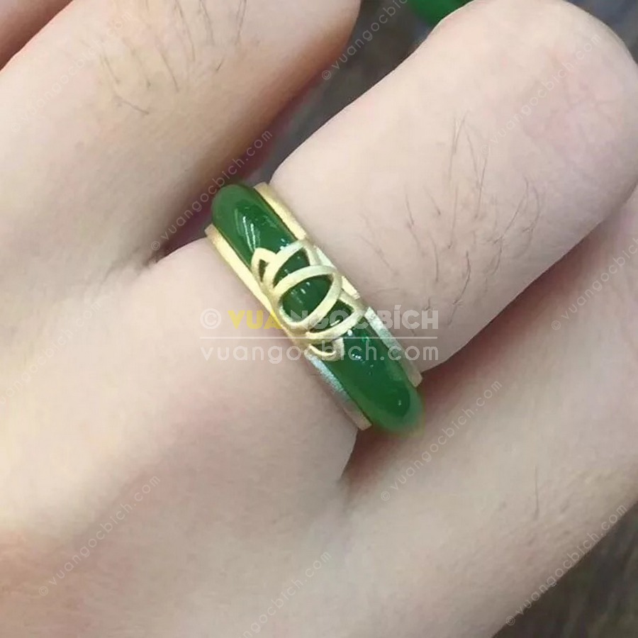 Nhẫn Bầu Ngọc Bích Nephrite Jade (VNB-NN048-3) 3 Nhẫn Bầu Ngọc Bích Nephrite Jade (VNB-NN048-3)