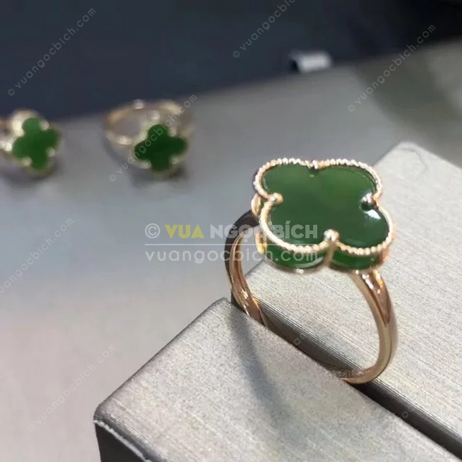 Nhẫn Cỏ Bốn Lá Ngọc Bích Nephrite Jade (VNB-NN118) 4 Nhẫn Cỏ Bốn Lá Ngọc Bích Nephrite Jade (VNB-NN118) - Hình ảnh 2