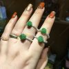 Nhẫn Hoa Mẫu Đơn Ngọc Bích Nephrite Jade (VNB-NN039-2) 2