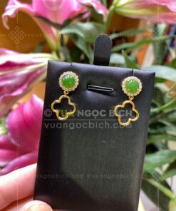 Bông Tai Cỏ Bốn Lá Ngọc Bích (VNB-BT278)